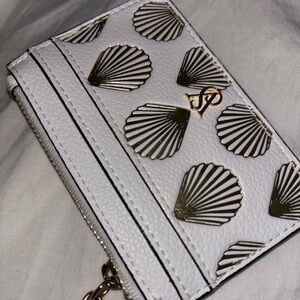 Victoria's Secret White Card Holder with Gold Shells